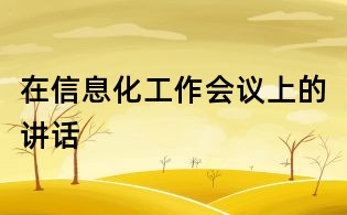 在信息化工作会议上的讲话