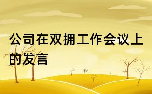 公司在双拥工作会议上的发言