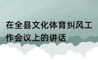 在全县文化体育纠风工作会议上的讲话
