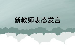 新教师表态发言