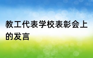 教工代表学校表彰会上的发言
