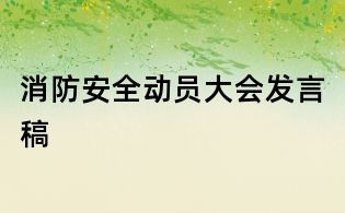 消防安全动员大会发言稿
