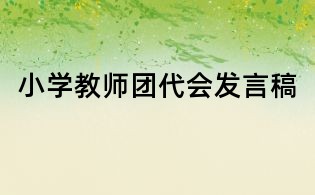 小学教师团代会发言稿