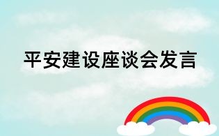 平安建设座谈会发言