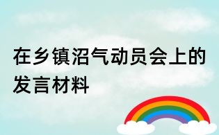 在乡镇沼气动员会上的发言材料