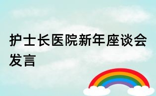护士长医院新年座谈会发言