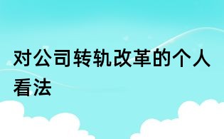 对公司转轨改革的个人看法