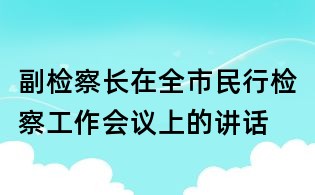 副检察长在全市民行检察工作会议上的讲话