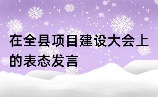 在全县项目建设大会上的表态发言