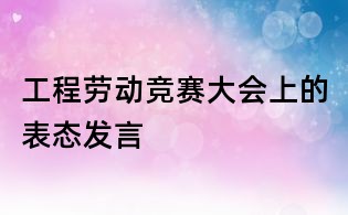 工程劳动竞赛大会上的表态发言