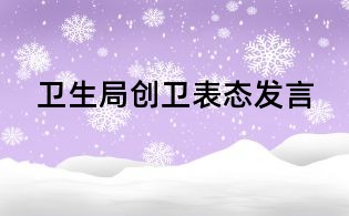 卫生局创卫表态发言