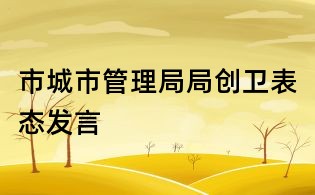 市城市管理局局创卫表态发言
