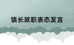 镇长就职表态发言