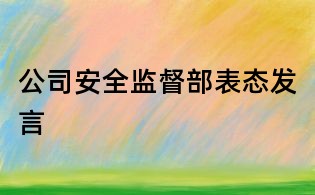 公司安全监督部表态发言