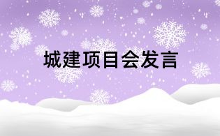城建项目会发言