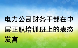 电力公司财务干部在中层正职培训班上的表态发言