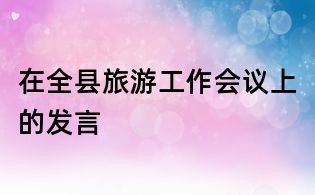 在全县旅游工作会议上的发言