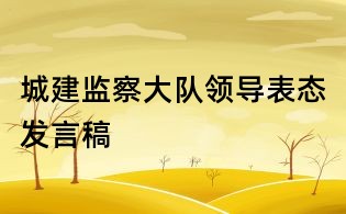 城建监察大队领导表态发言稿
