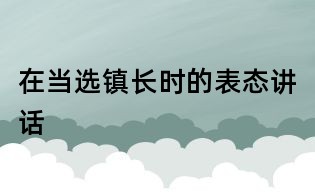 在当选镇长时的表态讲话