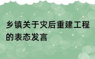 乡镇关于灾后重建工程的表态发言