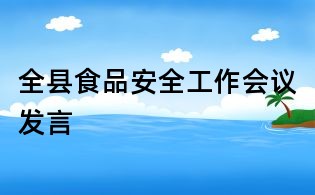 全县食品安全工作会议发言