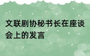 文联剧协秘书长在座谈会上的发言
