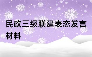 民政三级联建表态发言材料