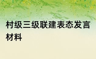 村级三级联建表态发言材料