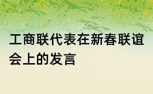 工商联代表在新春联谊会上的发言