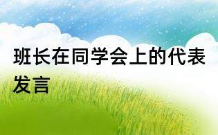 班长在同学会上的代表发言