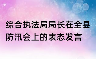 综合执法局局长在全县防汛会上的表态发言