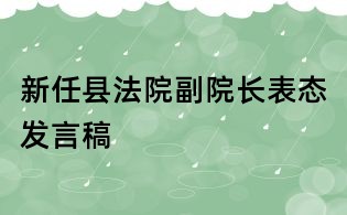 新任县法院副院长表态发言稿