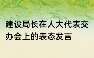 建设局长在人大代表交办会上的表态发言