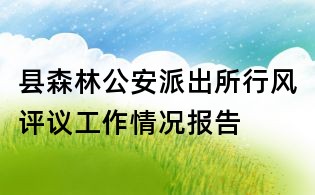 县森林公安派出所行风评议工作情况报告