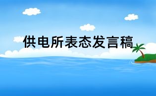 供电所表态发言稿