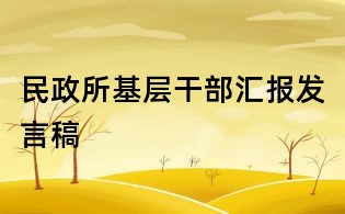 民政所基层干部汇报发言稿