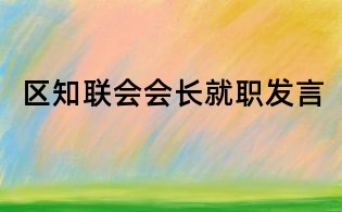 区知联会会长就职发言