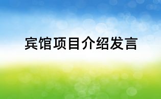 宾馆项目介绍发言