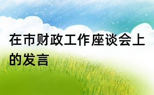 在市财政工作座谈会上的发言