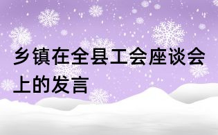 乡镇在全县工会座谈会上的发言