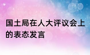 国土局在人大评议会上的表态发言