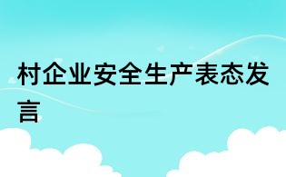 村企业安全生产表态发言