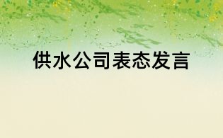 供水公司表态发言