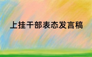 上挂干部表态发言稿