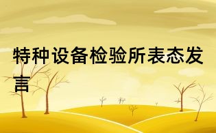 特种设备检验所表态发言