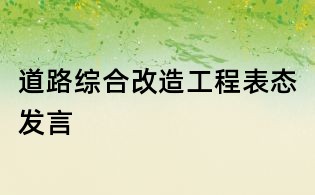 道路综合改造工程表态发言