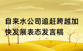 自来水公司追赶跨越加快发展表态发言稿