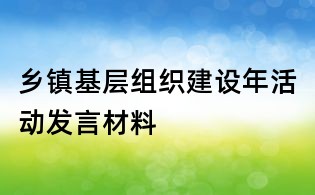 乡镇基层组织建设年活动发言材料