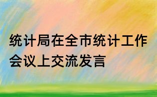 统计局在全市统计工作会议上交流发言