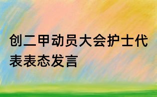 创二甲动员大会护士代表表态发言